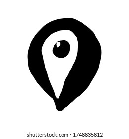 Point location hand drawn doodle style. Sketch isolated on a white background. Vector illustration