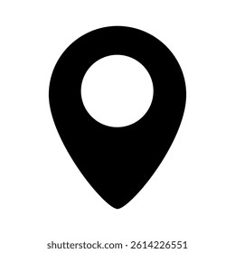 Point of location icon silhouette. Vector image