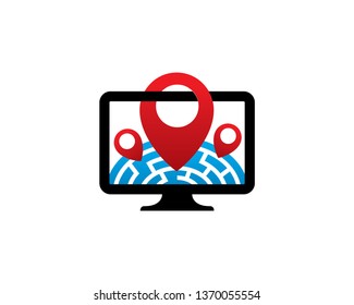 Point Location Logo Template, Icon, Symbol - Vector