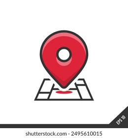 Point location, map marker vector on white background