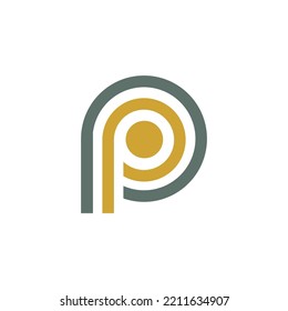Diseño del logotipo de puntos. Diseño del logotipo de la letra P con símbolo de punto