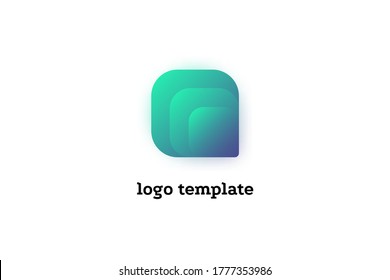 Point logo design template. Abstract gradient pointer icon isolated on white background, directional pointer logotype for label. Vector illustration
