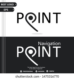 Point Logo Template Black and White Background