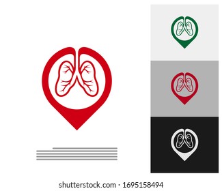 Point with Lungs Logo Template Design Vector, Emblem, Design Concept, Creative Symbol, Icon