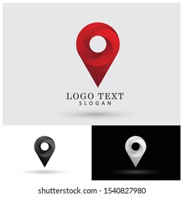 Point Map Logo. Symbol & Icon Vector Template.