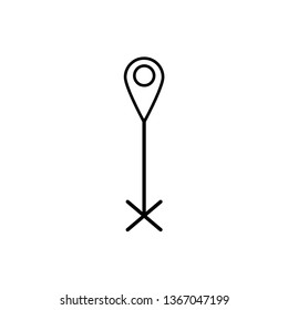 Point marker filled outline icon. Map pin symbol, logo illustration