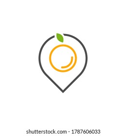 Point with Modern fresh orange logo vector illustration, Fresh Orange Slice Logo Design Template