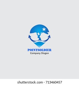 Point navy soldier logo