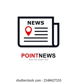 Diseño vectorial del logotipo de noticias puntuales. Adecuado para negocios, web, información