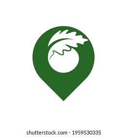 Point oak leaf logo design vector illustration, Creative oak tree logo design concept template, symbols icons