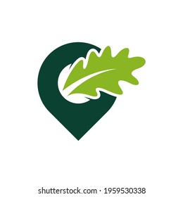 Point oak leaf logo design vector illustration, Creative oak tree logo design concept template, symbols icons