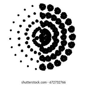 the point on the circle vector illustration ,ink blots,stains