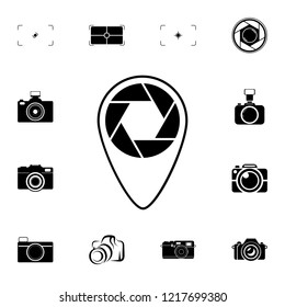 point on the map with focus icon. Detailed set of photo camera icons. Premium quality graphic design icon. One of the collection icons for websites, web design, mobile app on white background