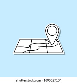 Point on map line Icon. Travel sticker icon. Simple thin line, outline vector of Turizm icons for ui and ux, website or mobile application