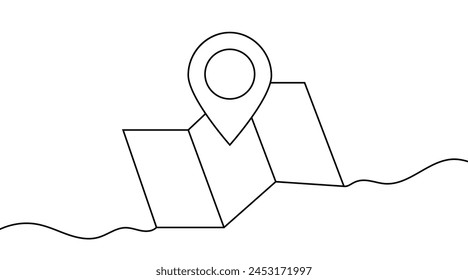 Point on the map with one line