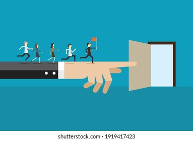 Point out the way to success, Vector illustration in flat style