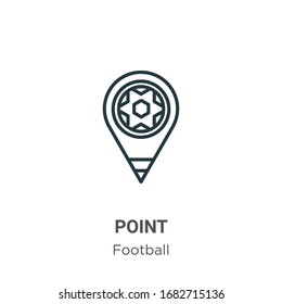 Point outline vector icon. Thin line black point icon, flat vector simple element illustration from editable football concept isolated stroke on white background