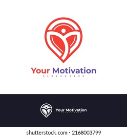 Point People logo design vector template, Initial M with People logo concepts illustration.