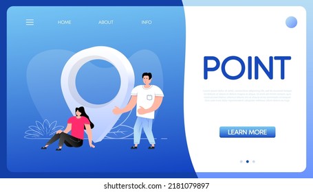 Point pin people, great design for any purposes. Isometric vector. Business concept. 3d cartoon vector icon.