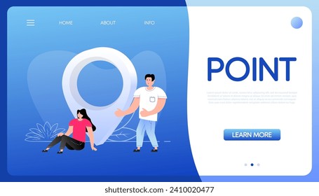 Point pin people, great design for any purposes. Isometric vector. Business concept. 3d cartoon vector icon.