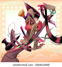 The point is the precision. Vector cartoon illustration representing a barber cutting the hair.