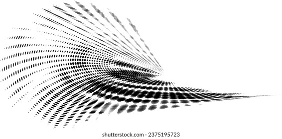 Point rays radially spread out in the upper part, forming an angular frame with thinning to the right. For frames, logos, signs. Vector.