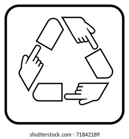 point Recycling symbol, vector