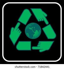 point Recycling symbol, vector