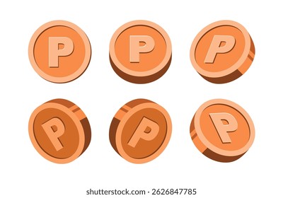 Point Reward Coin Icon Vector. Loyalty programs, apps, or games. Ideal for use in UI design, mobile applications, point systems, and gamification features. Clean, modern vector style with 3D effect.