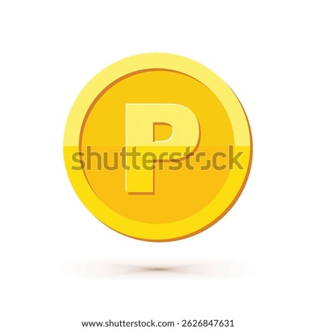 Point Reward Coin Icon Vector. Loyalty programs, apps, or games. Ideal for use in UI design, mobile applications, point systems, and gamification features. Clean, modern vector style with 3D effect.