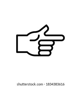 Point to Right, Hand Sign Icon Logo Illustration Vector Isolated. Hand Sign and Gesture Icon-Set. Suitable for Web Design, Logo, App, and UI. Editable Stroke and Pixel Perfect. EPS 10.