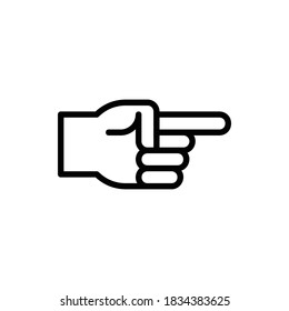 Point to Right, Hand Sign Icon Logo Illustration Vector Isolated. Hand Sign and Gesture Icon-Set. Suitable for Web Design, Logo, App, and UI. Editable Stroke and Pixel Perfect. EPS 10.