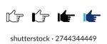 Point Right icon sheet multiple style collection