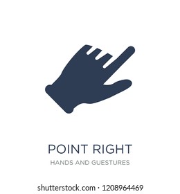 Point Right icon. Trendy flat vector Point Right icon on white background from Hands and guestures collection, vector illustration can be use for web and mobile, eps10