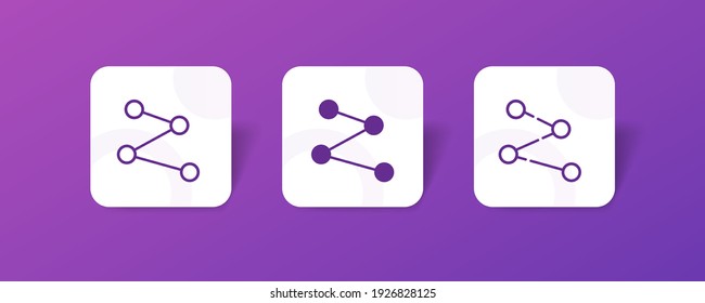 apuntar a la ruta de la ruta de la ruta de la ruta de navegación píxel perfecto conjunto de iconos en línea, sólido, glifo, estilo de gradiente 3d