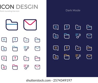 Point Rounding Line Icon Email Folder Search