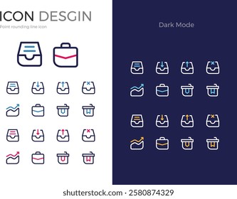 Point Rounding Line Icon Graph Statistics Vector Sales Single Lecture Presentation Bag Business Download Upload Delete Data