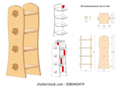 Point of Sale Display. Einfache Einrichtung und Abnahme bereit für den Einsatz. Kein Kleber erforderlich. Template Die Cut. Robuste Stands Ideal für gemischte Sonderanfertigungen, für Kunsthandwerk- und Kunstschauen.