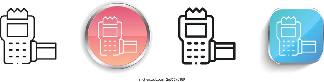 point of sale icon. Thin Linear, Regular and Button Style Design Isolated On White Background