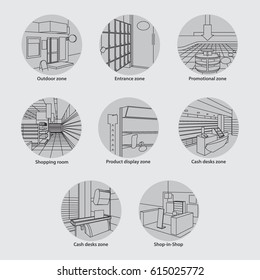 Point Of Sales Material And Point Of Purchase Material Icons Set