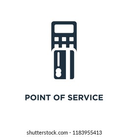 Point of service icon. Black filled vector illustration. Point of service symbol on white background. Can be used in web and mobile.