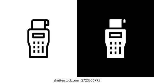 Point Of Service icon concept with flat Black White Background. Vector illustration.