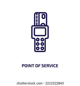 point of service icon from cryptocurrency collection. Thin linear point of service, point, service outline icon isolated on white background. Line vector point of service sign, symbol for web and 