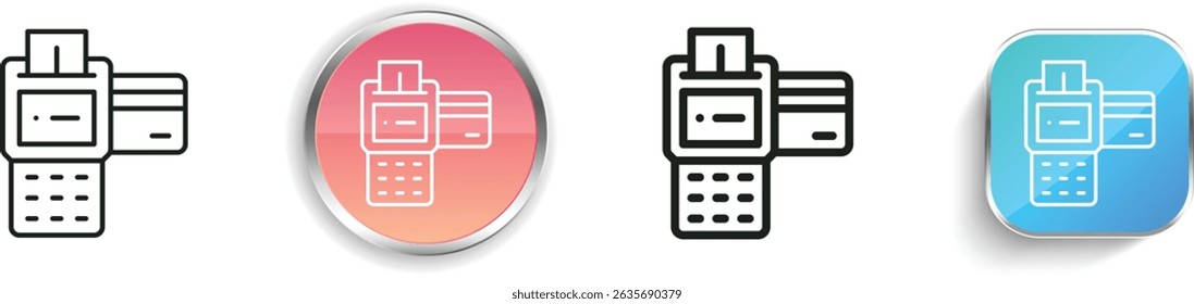 point of service icon. Thin Linear, Regular and Button Style Design Isolated On White Background