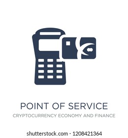 Point of service icon. Trendy flat vector Point of service icon on white background from Cryptocurrency economy and finance collection, vector illustration can be use for web and mobile, eps10