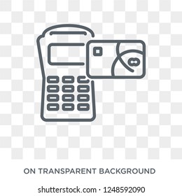 Point of service icon. Trendy flat vector Point of service icon on transparent background from Cryptocurrency economy and finance collection. High quality filled Point of service symbol use for web