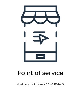 Point of service icon vector isolated on white background, Point of service transparent sign , thin symbols or lined elements in outline style