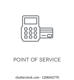 Point of service linear icon. Point of service concept stroke symbol design. Thin graphic elements vector illustration, outline pattern on a white background, eps 10.