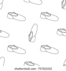 Point shoes seamless pattern in outline style for ballet class and creative design