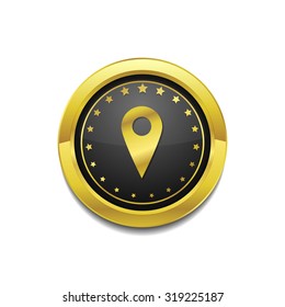 Point Sign Golden Vector Icon Button